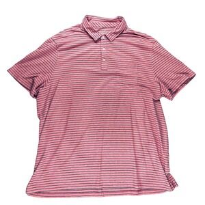 Vineyard Vines Edgartown Polo Mens 2XL Pink Navy Blue Striped Pima Cotton